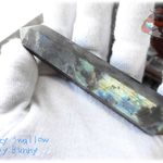 📜 半期決算セール ラブラドライトポイント 氷柱 原石 断面 標本 ルース素材にも♪（Labradorite） No.3413