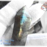 📜 オータムセール開催中♪ ラブラドライトポイント 氷柱 原石 断面 標本 ルース素材にも♪（Labradorite） No.3414