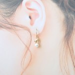 猫とパール♡ピアス・イヤリング♪【K18・14kgf対応】【チャリティ寄付対象】