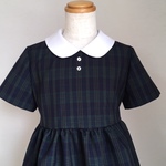 秋のワンピース(紺チェック)　125サイズ