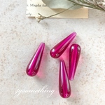 【再販♪】ヴィンテージ ビーズ vintage beads クリアホットピンク  4個入り