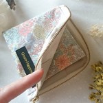 【限定1個】淡々しい花の庭L型財布（リバティ生地使用）