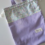 ラベンダー×小花柄　体操服入れ