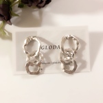 3連シルバーフープピアス デザインピアス イヤリング