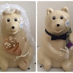 しろくま貯金箱用アイテム：新郎&新婦セット