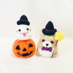 羊毛フェルト ハロウィン  魔女柴犬セット