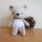 リネンのくまちゃん*レース*ブラウン