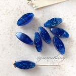 ヴィンテージ ビーズ vintage beads パールフレーク ブルー カクカク楕円 8×22mm 4個入り