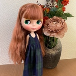 【送料無料】リカちゃん/ブライス   タータンチェック キャミワンピ