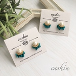 12月誕生石 ターコイズのボヘミアンノンホールピアス(イヤリング) 
