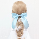 おっきなリボンとパールのヘアアクセサリー(水色)