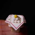十五夜　月見だんご＆三方（三宝）のセット　ミニチュア