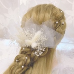 再販✨パールピン★ヘッドドレス★ウエディング★ナチュラル★ガーデン★結婚式★花嫁★卒業式★ヘアアクセサリー★ヘアドレス★ヘッドパーツ★成人式