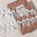 1m 可愛い リボン模様 ケミカルレース ブレード 白 BK190836 ハンドメイド 手芸 素材 材料 DIY