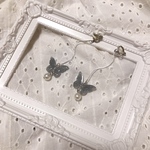 ~kunekune  silver Butterfly pearl  earring ~