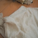 youna****様ご予約品　リボンスリーブプルオーバー　フリーサイズ　刺繍　コットンリネン 