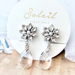 *P0371■スワロフスキーブライダルアクセサリー/ブライダルイヤリング/ブライダルピアス/ブライダルネックレスと合う/人気/ウェディング/結婚式/二次会/ナチュラル/ゴージャス/パーティー