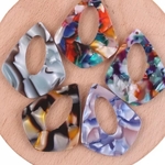 【直輸入】大理石風アクリルチャーム*10個セット*31×38mm　カラーmix