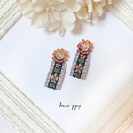 flower tyrolean tape bijou ピアスorイヤリングor樹脂ピアス