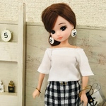 リカちゃん服♡オフショル白カットソー♡単品♡リアルクローズ  