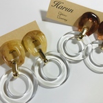 大ぶりクリアフープピアス❁﻿イヤリング