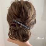 NEW 限定 ★ 大人可愛い 上品  ガラスストーン バレッタ ロングバレッタ ヘアピン