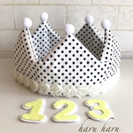  ベビー＆キッズ　かんむり  クラウン お誕生日の王冠 ドット