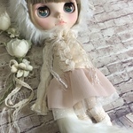 1332 白猫さんの flesh pink ワンピース   Blythe ブライス アウトフィット
