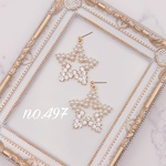 no.497 パール ビジュー スター ピアス、イヤリング 