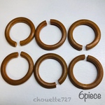 【6個入】サークルウッドチャーム つなぎ ナチュラル34mm【0032】
