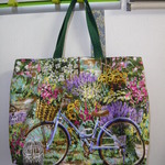 USA生地　大きめのフラワーマーケットトートバッグ