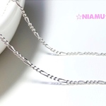 【Silver925チェーン】40cmネックレス　1.3mm幅　フィガロ　ネックレス　ハンドメイド素材 
