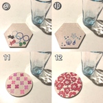 再販！送料無料！【名入れ可】形と絵柄が選べる珪藻土コースター 金魚 シェル 北欧 和柄