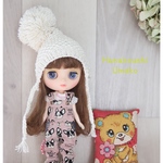 ＊ミディブライス＊３点セット868＊フレンチブルドッグピンクオーバーオール＊ blythe outfit＊アウトフィット＊