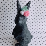 うさぎのミニバラの耳飾り.ピンク(81)