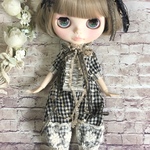 1337 黒チェック ロンパース typeA Blythe ブライス アウトフィット