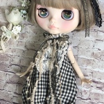 1338 黒チェック ロンパース typeB Blythe ブライス アウトフィット