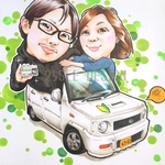 345番　　色紙サイズ似顔絵※額なし