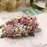  布花   お花のオーバルブローチ