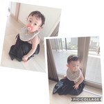 𝐿𝑒ℎ𝑡𝑖𝑎̈ Meadow fair gray bib ベビー スタイ