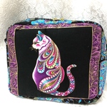 シンプルボストン⁑横向き猫×紫×メダリオン