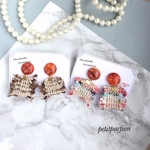 べっ甲色ともけもけイヤリング