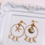 海辺のサマーフープピアス＊ 樹脂ピアス イヤリング