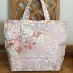 *大きめ トートバッグ*エコバッグ*ピンク系・花柄*少し訳あり品* C*   