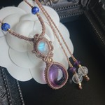 ～月と雫～  レインボームーンストーン&アメジスト