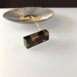 秋のべっ甲(天然) モザイクブロックネックレストップ