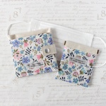 リバティ　ラミネート　携帯用ボックスティッシュケース＆ばねポーチ(携帯ごみ入れ)セット【Edenham　エデナム(ライトピンク＆ブルー)】