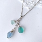 ブルーシーグラスのグラデーションネックレス