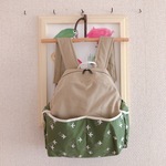 【オーダーのお品】たっぷり収納！大人のリュック（ベージュ×刺繍バード）