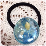 レジン 青い海のヘアゴム   ブルー